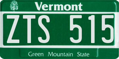 VT license plate ZTS515