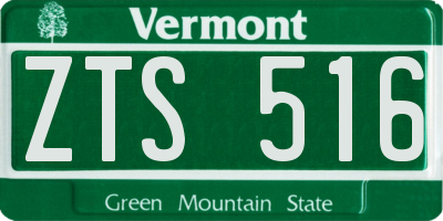 VT license plate ZTS516