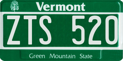 VT license plate ZTS520
