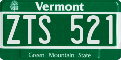 VT license plate ZTS521