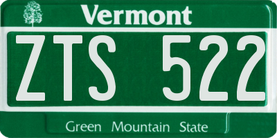 VT license plate ZTS522