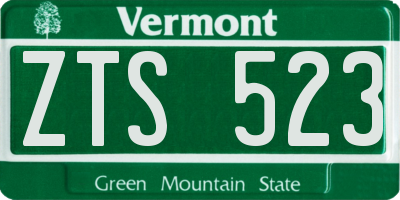 VT license plate ZTS523
