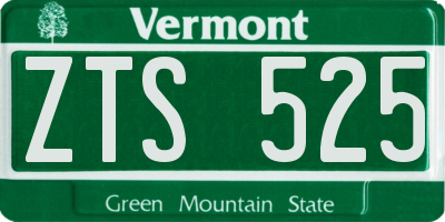 VT license plate ZTS525