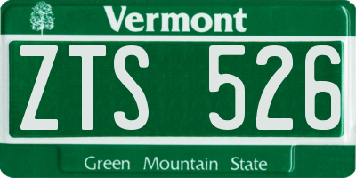 VT license plate ZTS526
