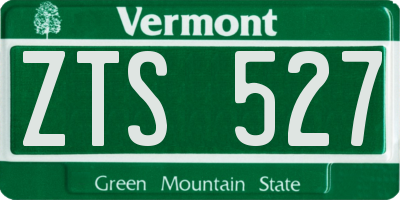 VT license plate ZTS527