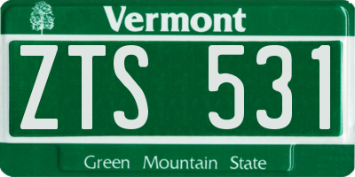 VT license plate ZTS531