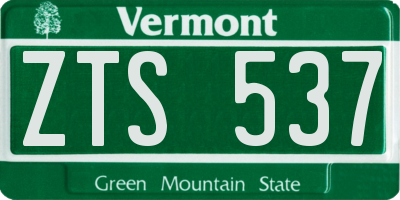 VT license plate ZTS537