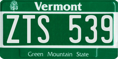 VT license plate ZTS539