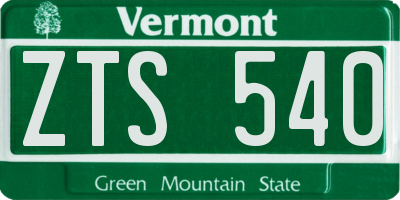 VT license plate ZTS540