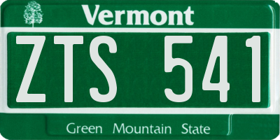 VT license plate ZTS541