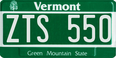 VT license plate ZTS550