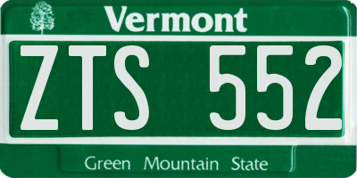 VT license plate ZTS552