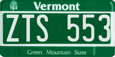 VT license plate ZTS553
