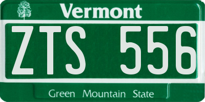 VT license plate ZTS556