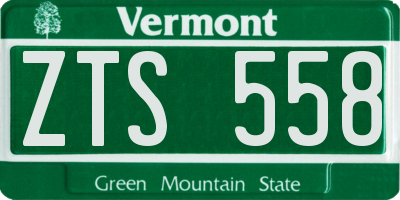 VT license plate ZTS558