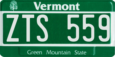 VT license plate ZTS559