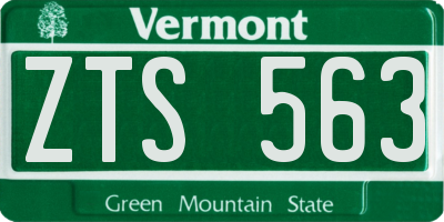 VT license plate ZTS563