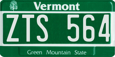VT license plate ZTS564