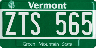 VT license plate ZTS565
