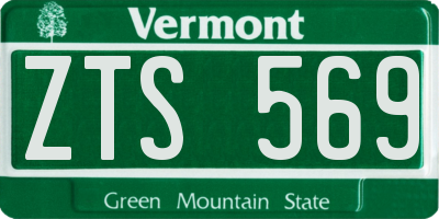 VT license plate ZTS569