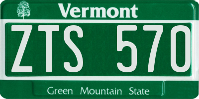 VT license plate ZTS570