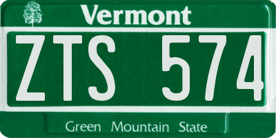 VT license plate ZTS574
