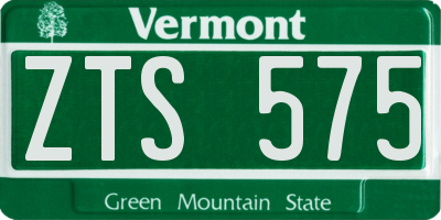 VT license plate ZTS575