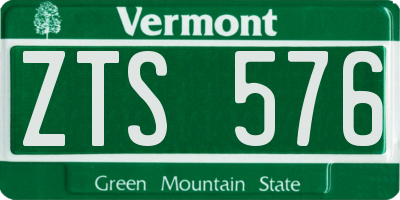 VT license plate ZTS576