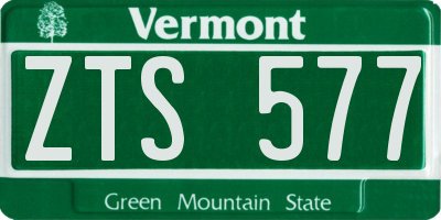 VT license plate ZTS577