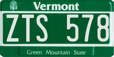 VT license plate ZTS578