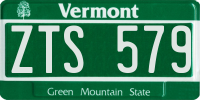 VT license plate ZTS579