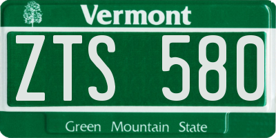 VT license plate ZTS580