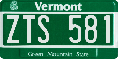 VT license plate ZTS581