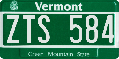 VT license plate ZTS584