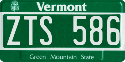 VT license plate ZTS586