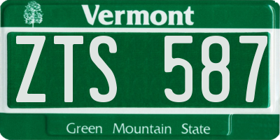 VT license plate ZTS587
