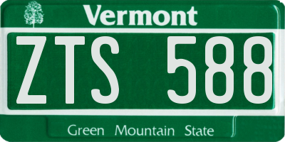 VT license plate ZTS588