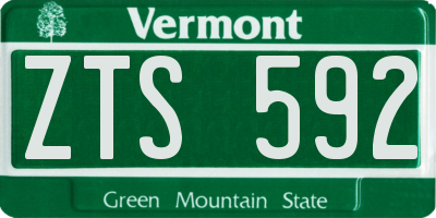 VT license plate ZTS592