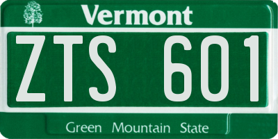 VT license plate ZTS601