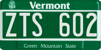 VT license plate ZTS602