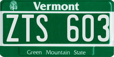 VT license plate ZTS603