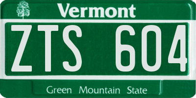 VT license plate ZTS604