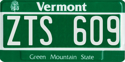 VT license plate ZTS609