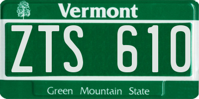 VT license plate ZTS610
