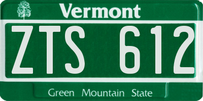 VT license plate ZTS612