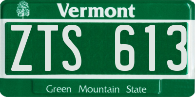 VT license plate ZTS613