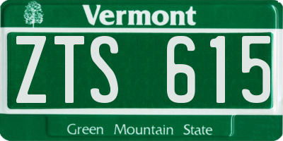 VT license plate ZTS615