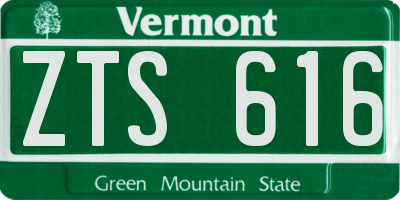 VT license plate ZTS616