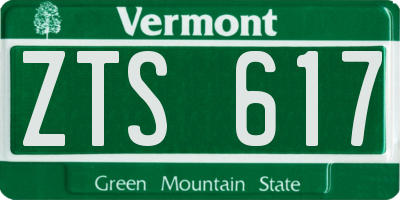 VT license plate ZTS617