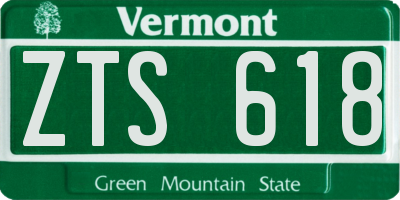 VT license plate ZTS618